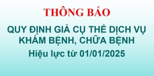 THÔNG BÁO THAY ĐỔI GIÁ DỊCH VỤ KHÁM BỆNH, CHỮA BỆNH TẠI BỆNH VIỆN PHỔI TỪ NGÀY 01/01/2025